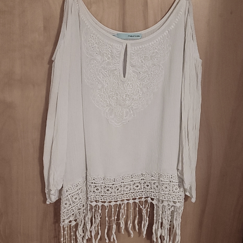 Maurices Cream Peasant Blouse